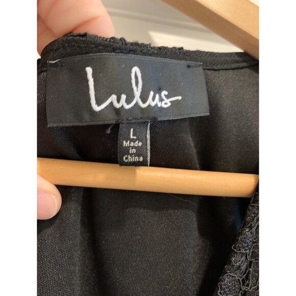 Lulu's NWT Sleeveless Black Lace Mini Cocktail Party Dress L - Picture 7 of 8